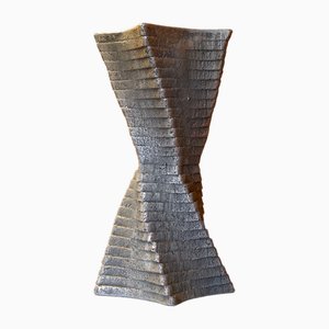 Vase Sculptural Vintage en Aluminium Massiv, Allemagne, 1960s