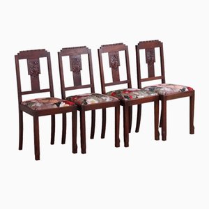 Art Deco Dining Chairs, 1920, Set of 4
