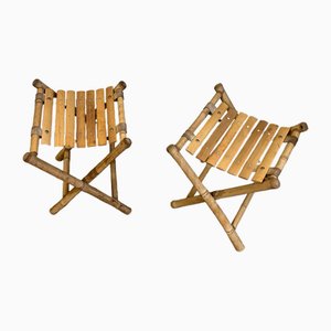 Set of Vintage Bamboo Fishermans Stools, 1960s