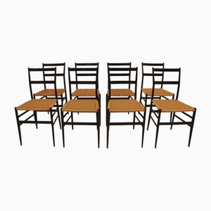 699 Superleggera Chairs by Gio Ponti for Amedeo Cassina, 1957, Set of 8