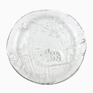 Schwedischer Vintage Glas Teller von Kosta Boda