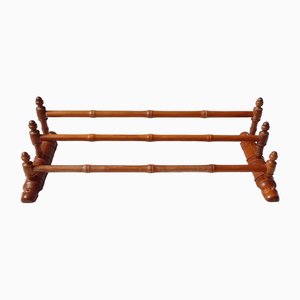 Early 20th Century French Faux Bamboo Wall Mounted Towel Rack, 1920s