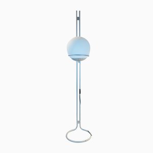 Skulpturale Stehlampe aus Aluminium & Glas