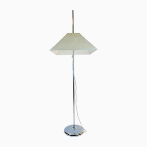 Chrome Floor Lamp with Opaque Shade from Staff, Germany