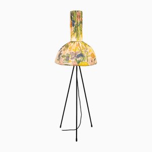 Tripod Floor Lamp with a Remarkable Flower Lampshade Germany, 1950s