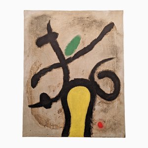 Joan Miro, Mujer sentada IV, Litografía original, 1965