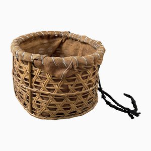 Shōwa Period Japanese Bamboo Harvest Basket, 1960s