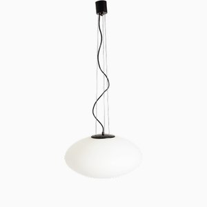 Italian White Opaline Glass Pendant Lamp from Stilnovo, 1960s