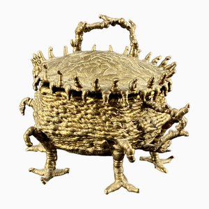 Handmade Surrealistic Brass Box, 1950s