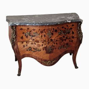 Commode à Tiroirs Louis XV en Marqueterie, 1890s