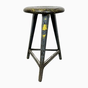 Industrial Grey Workshop Stool, 1960s