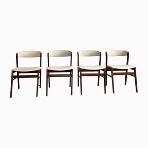 Mid-Century Danish Dining Rosewood Chairs in Linen Fabric by Sax Møbelfabrik, Set of 4
