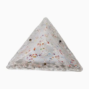 Lámpara de pared piramidal de cristal de Murano, años 70