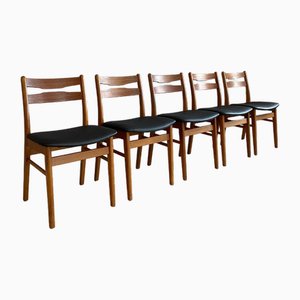 Mid-Century Danish Teak Dining Chairs, 1950s, Set of 5