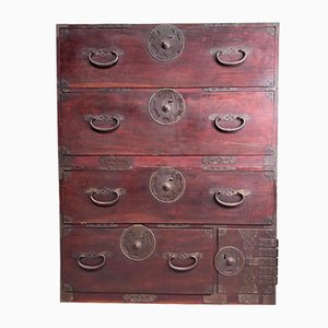 Meiji Period Japanese Traditional Tansu Drawer Chest, 1890s