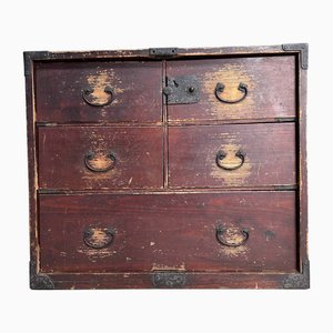 Small Meiji Period Japanese Tansu Chest of Drawers, 1890s