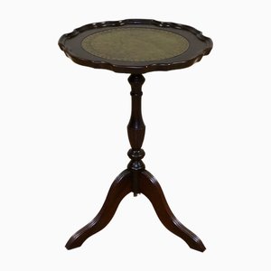 Table d'Appoint Pie Crust Edge Tripod Top Vert & Gold Tooling