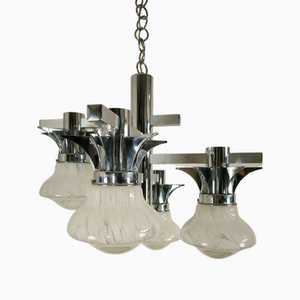 Space Age 4-Light Chandelier attributed to Gaetano Sciolari for Sciolari