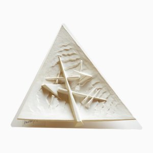 Plato italiano para esculturas de cerámica blanca de Arnaldo Pomodoro para Rossicone, 2004