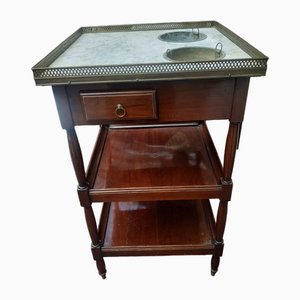 French Marble and Wood Wine Cooler Table Stand with Shelves, 1890s