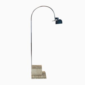 Floor Lamp in Travertine and Chrome from Targetti Sankey, 1960s