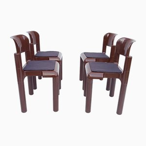 Brown Plastic Chairs by Eero Aarnio for UPO Furniture, Finland, 1970s, Set of 4