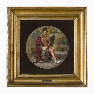 Francesco Galante, Desnudo de mujer, 1935, óleo sobre lienzo, enmarcado