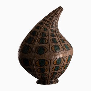 Italienische Moderne Archaische Vase von Carlo Zauli, 1953