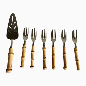 Faux Bamboo Dessert Service, Set of 7