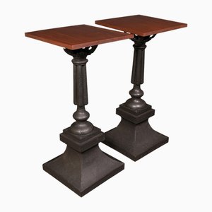 English Victorian Portico Tables or Planter Stands in Iron, 1950s, Set of 2