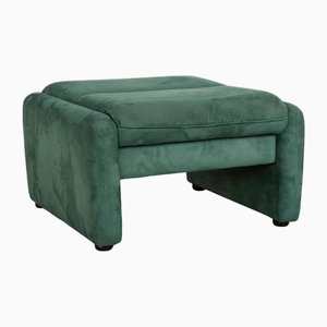 Tabouret Vintage en Tissu Vert Turquoise