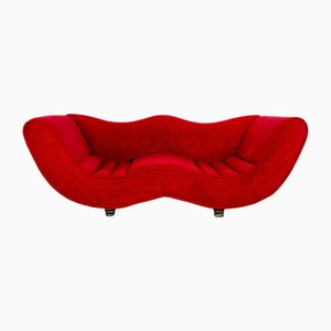 Sofá de tres plazas de tela rojo de Bretz