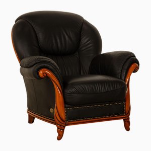 Vintage Armchair in Black Leather