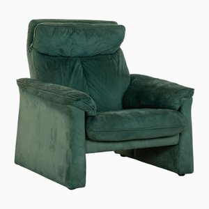 Fauteuil Vintage en Tissu Vert Turquoise