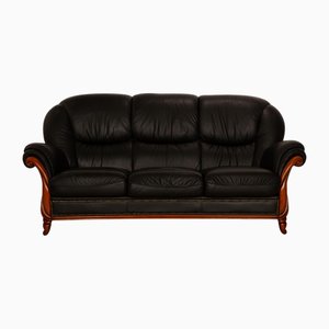 Victoria 3-Seater Sofa Black Leather from Nieri