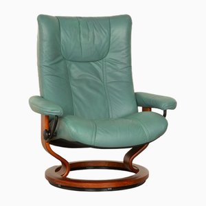 Green Leather Swivel Armchair from Stressless