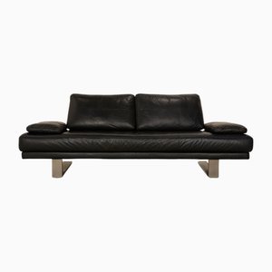 Model 6600 3-Seater Sofa in Blue Black Leather from Rolf Benz