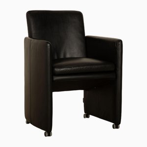 Fauteuil Rialto en Cuir Noir de Willi Schillig