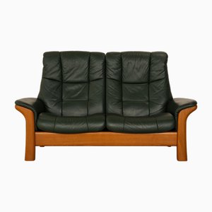 Buckingham 2-Sitzer Sofa aus dunkelgrünem Leder von Stressless