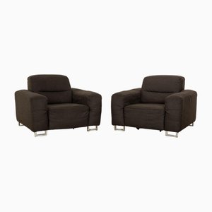 Fabric Armchair Set in Gray from Ewald Schillig, Set of 2