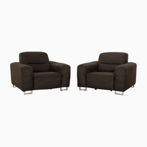 Set de Fauteuils Gris en Tissu de Ewald Schillig, Set de 2