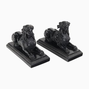 Resin Sphinxes, Set of 2