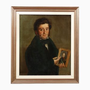 Artista de la escuela francesa, Retrato masculino, 1833, óleo sobre lienzo, enmarcado