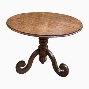 Tavolo con piedistallo in quercia, fine XIX secolo