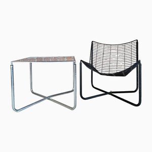 Sillón y mesa Järpen atribuidos a Niels Gammelgaard para Ikea, años 60. Juego de 2