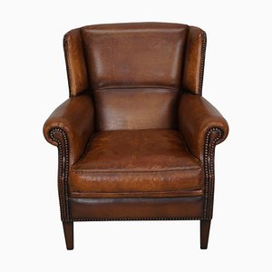 Fauteuil Club Vintage en Cuir Cognac, Pays-Bas