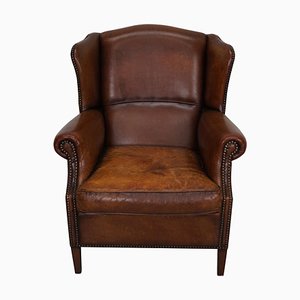 Fauteuil Club Vintage en Cuir Cognac, Pays-Bas