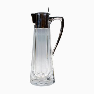 Carafe en Verre avec Monture en Argent de Gebrüder Kühn, Allemagne, Début du 20ème Siècle