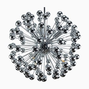 Chrome Sputnik Ceiling Lamp attributed to Valenti Luce, 1970s