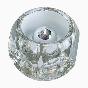 Peill & Putzler zugeschriebene Ice Cube Schreibtischlampe aus Glas, 1970er